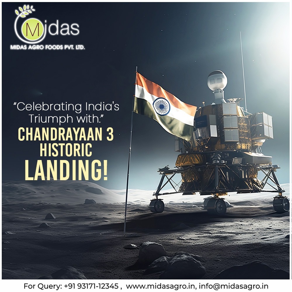 Sending Heartfelt Wishes for Chandrayaan's Safe Landing on Lunar Terrain!
.
.
.
#Chandrayaan3 #ISRO #LunarMission #MoonMission #IndiaInSpace #ISROMissions #SpaceResearch #ProudToBeIndian #MidasAgro #MidasAgroRice
midasagro.in