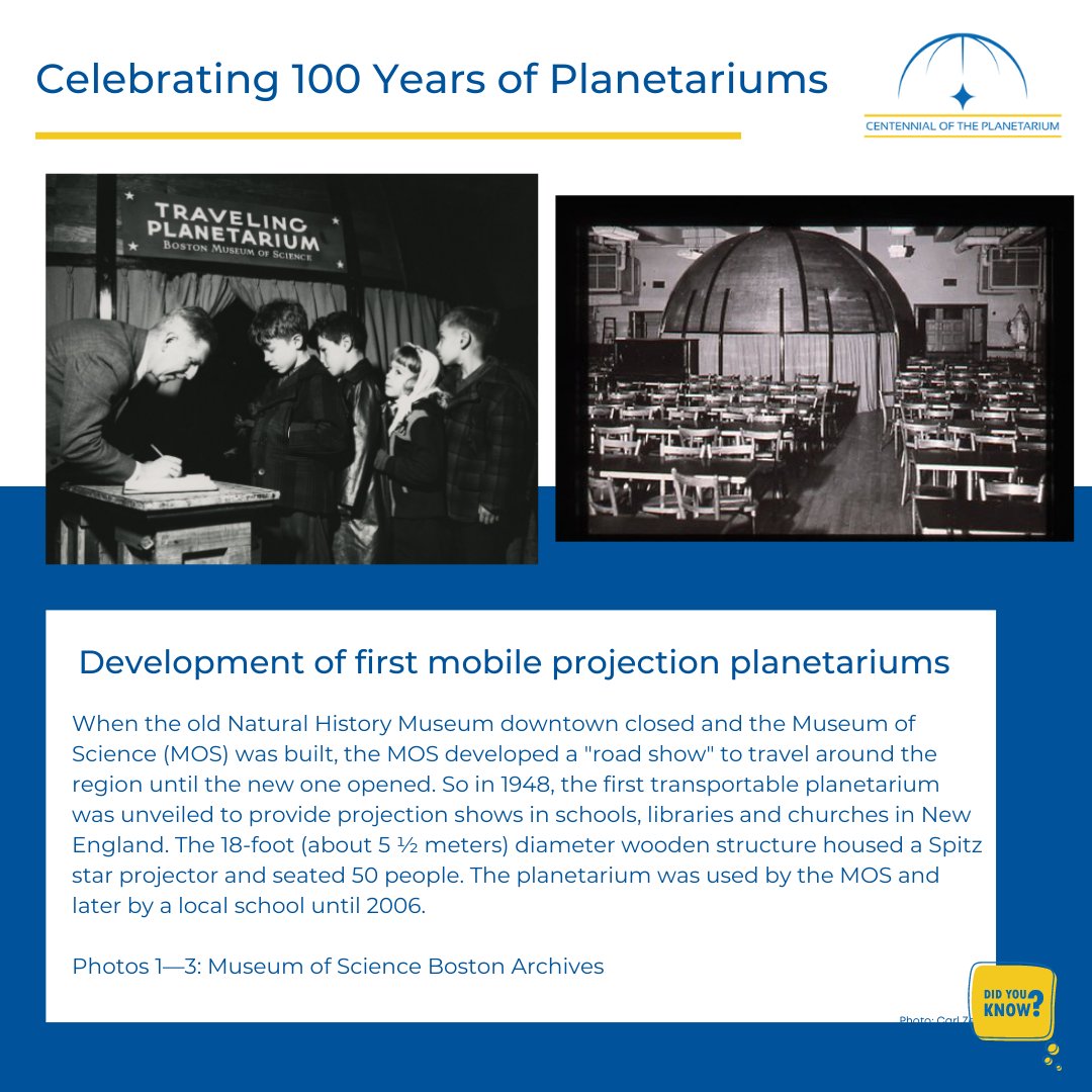 Once projectors and planetariums began popping up around the world, the planetarium community knew they needed a way to continue bringing the magic of planetariums to audiences. #PlanetariumHistory #Planetarium100