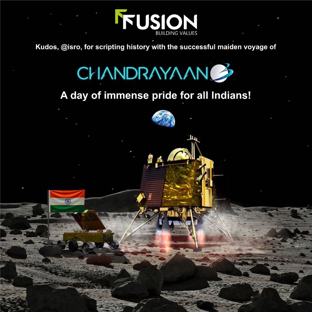 Kudos, <a href="/isro/">ISRO</a>, for scripting history with the successful maiden voyage of Chandrayaan-3. A day of immense pride for all Indians! 🌕🙌🇮🇳