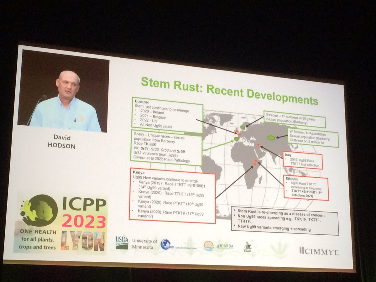 pascal_frey's tweet photo. #ICPP2023 David Hodson on early warning and advisory systems with a focus on #Wheat #Rusts https://t.co/Wu8ExjqcTH