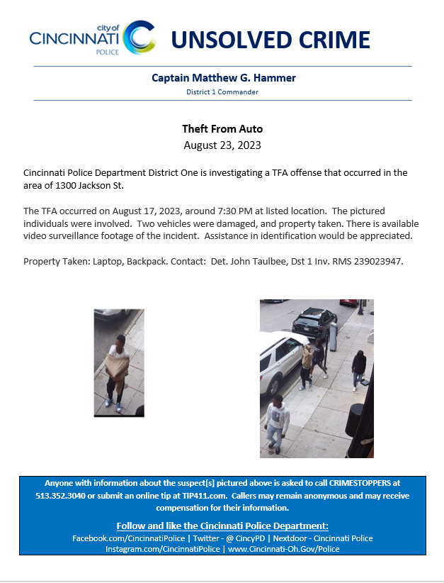 Cincinnati Police Department tweet media