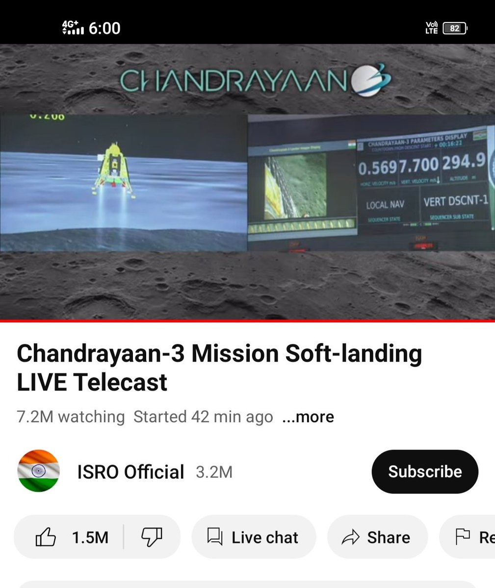 MonikaSlesh's tweet photo. Proud Moment for all Indians. We have successfully landed #Chandrayaan3🇮🇳🇮🇳
#Chandrayaan3Landing 🇮🇳🇮🇳🇮🇳 https://t.co/BmEioMUkJC