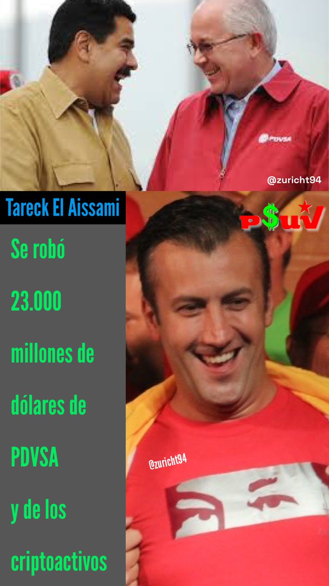 zuricht94's tweet photo. Preguntas serías:

¿Cuando Rafael Ramírez y Tareck El Aissami estaban robando quienes los protegían?

¿Quines eran sus jefes?

¿Cual de los dos robó más?

¿Porqué el estado no hizo nada?

¿Porqué Tareck El Aissami no aparece? https://t.co/kjBtZpIMU4