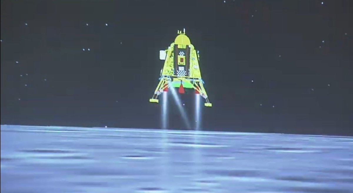 shreyashtalks's tweet photo. Touchdown #Chandrayaan3 
What a moment to be alive!!!
@isro Congratulations!!!
#Chandrayaan3 #ISRO #successful #VikramLander https://t.co/7d0vSpc03c