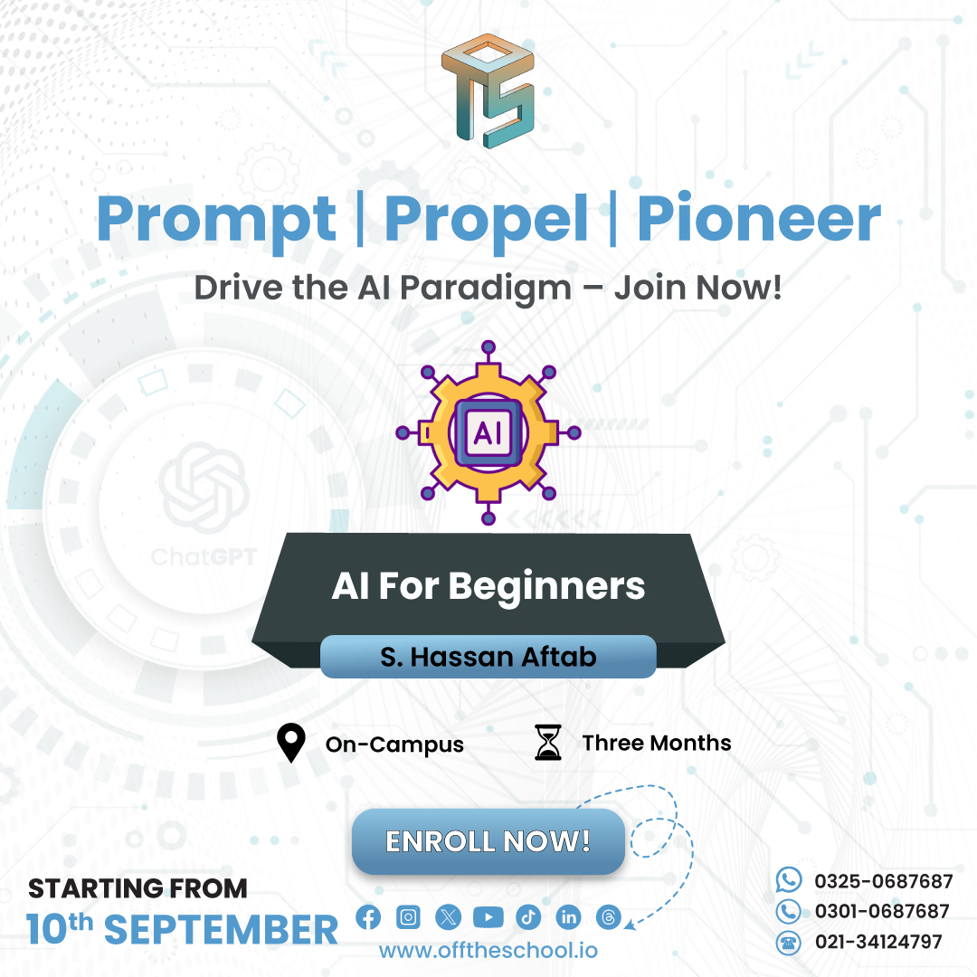 offtheschool's tweet photo. Join the AI Revolution Today!

 Regiister Yourself Today: https://t.co/2zhJIyytv8

For Fees &amp; Other Details: https://t.co/plLJudx6ji
Check Course Outline: https://t.co/uP8lewkAVy
Read More: https://t.co/d8Lnv77c1y

#AIRevolution #MachineLearning #LearnAI #otsfallprogram2023 https://t.co/Os4wONoS3w