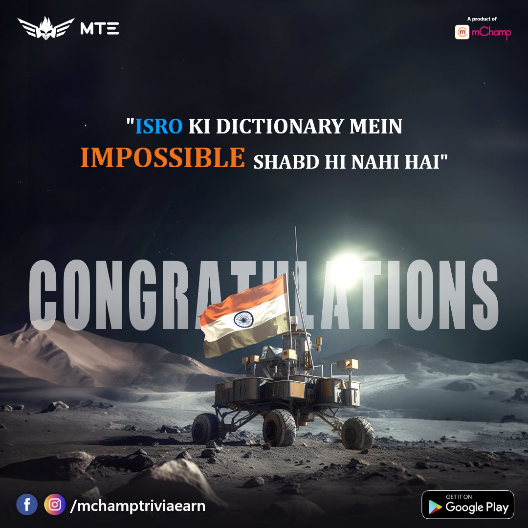 Congratulations to <a href="/isro/">ISRO</a> for achieving the milestone.

 #Chandrayaan3 #chanderyaanlanding3