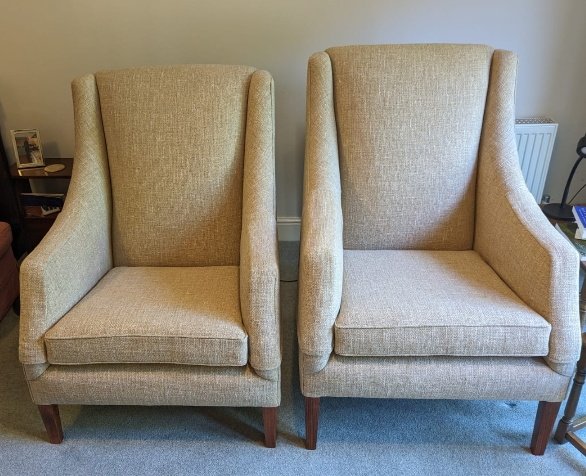 His and Hers Laughton Chairs
Upholstered in Linwood Freya
#linwoodfabrics