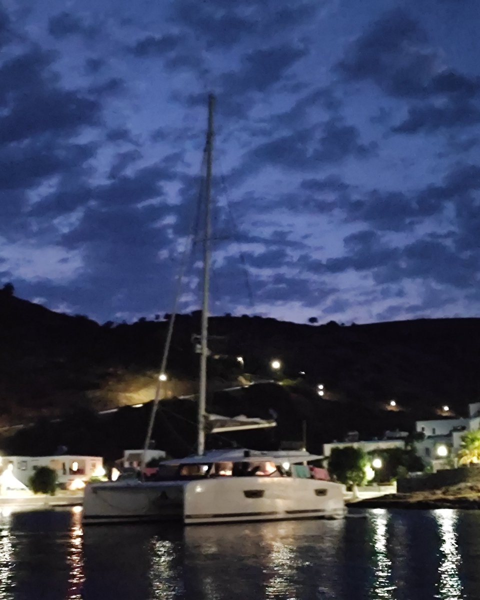 At night on anchor #agathonosi in the #dodecanese. Sailing Greece with #greekislandyachtholiday  #mediteraneanislandholoday #sailwithskipper