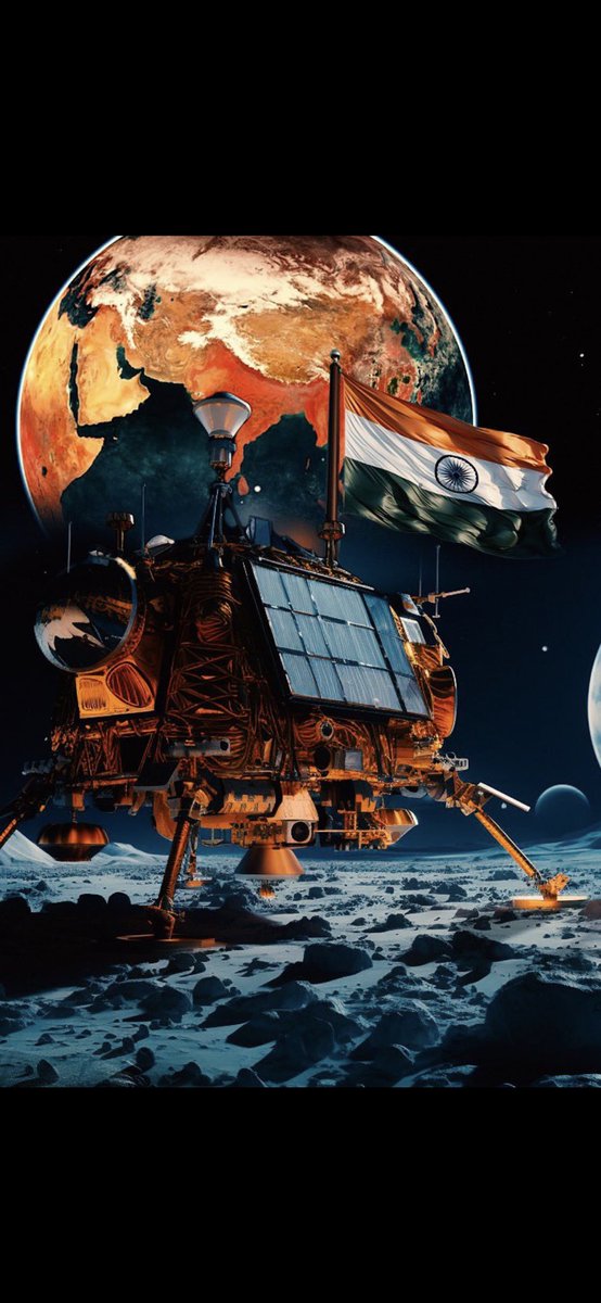 Chandrayaan-3 Mission: 'India🇮🇳, I reached my destination and you too!' : Chandrayaan-3 Chandrayaan-3 has successfully soft-landed on the moon 🌖!. We Are On The 🌙 Moon 🇮🇳🇮🇳🇮🇳🇮🇳 Congratulations @isro #Jai_Hind 💝🇮🇳💝