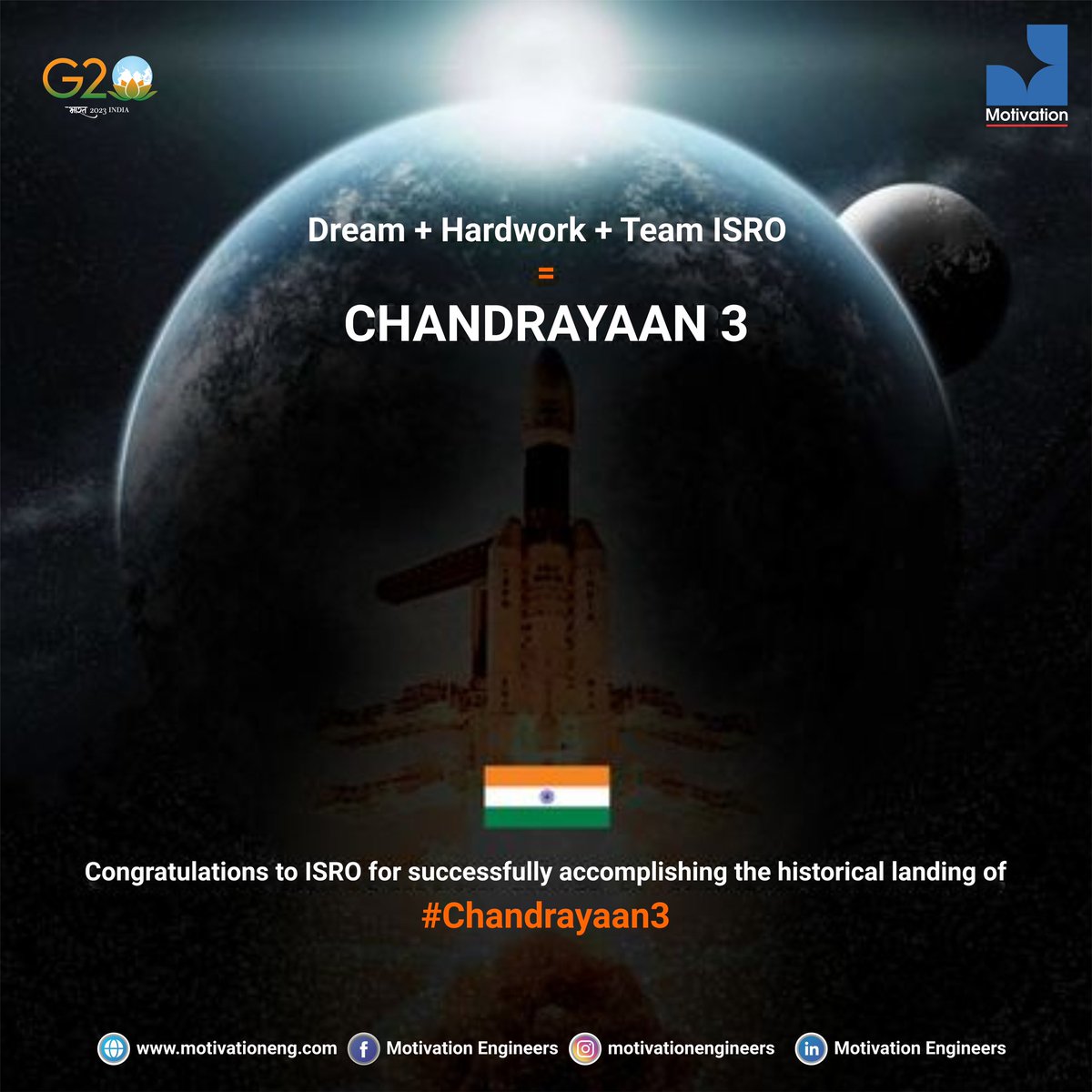 Historic day for India's space sector. 

Congratulations to <a href="/isro/">ISRO</a> for the remarkable success of #Chandrayaan3 lunar mission.

Bharat Mata Ki Jai 🇮🇳

India is now on the moon!