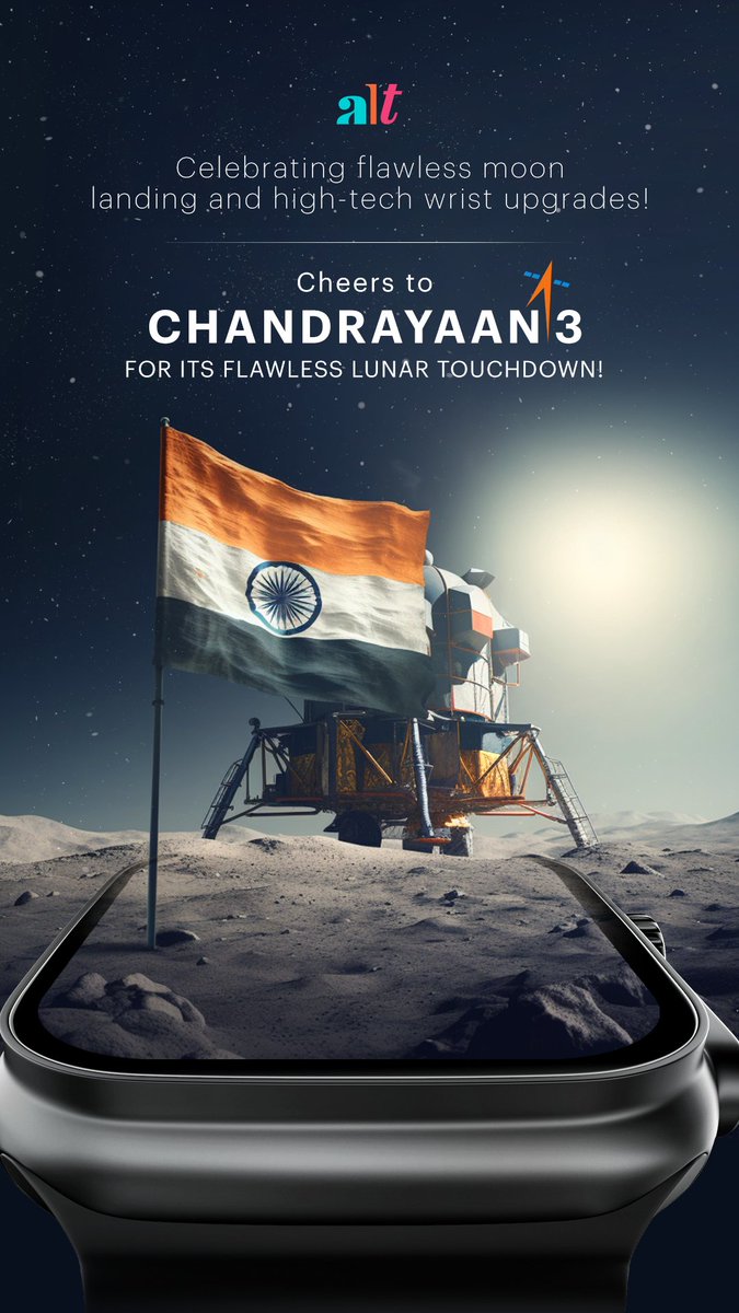 alt_smart_'s tweet photo. Celebrating flawless moon landings and high-tech wrist upgrades!

Cheers to #Chandrayaan3 for it's flawless lunar touchdown!

#चंद्रयान_3 #IndiaOnTheMoon #VikramLander https://t.co/MHd84Ls69N