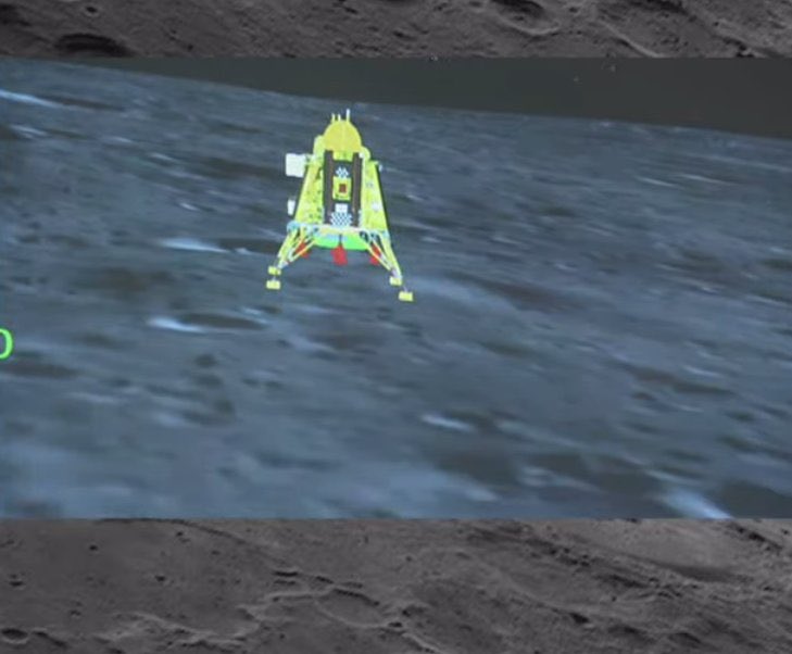 𝐈𝐍𝐃𝐈𝐀 𝐈𝐒 𝐎𝐍 𝐓𝐇𝐄 𝐌𝐎𝐎𝐍 !! 

The most iconic image for India in the 21st Century ! Congratulations India 🇮🇳#IndiaOnTheMoon

#Chandrayaan3  #Chandrayaan3Landing 
Pic Credit: <a href="/isro/">ISRO</a>