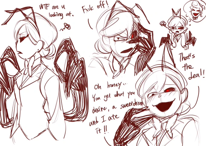 Drew some Evil Rubee and Evil Wally… need more strawberry desserts ASAP! Evil Wally belongs to @hyulikeJazz 
#WelcomeHomeAU #WallyDarling #RubeeButtercup 