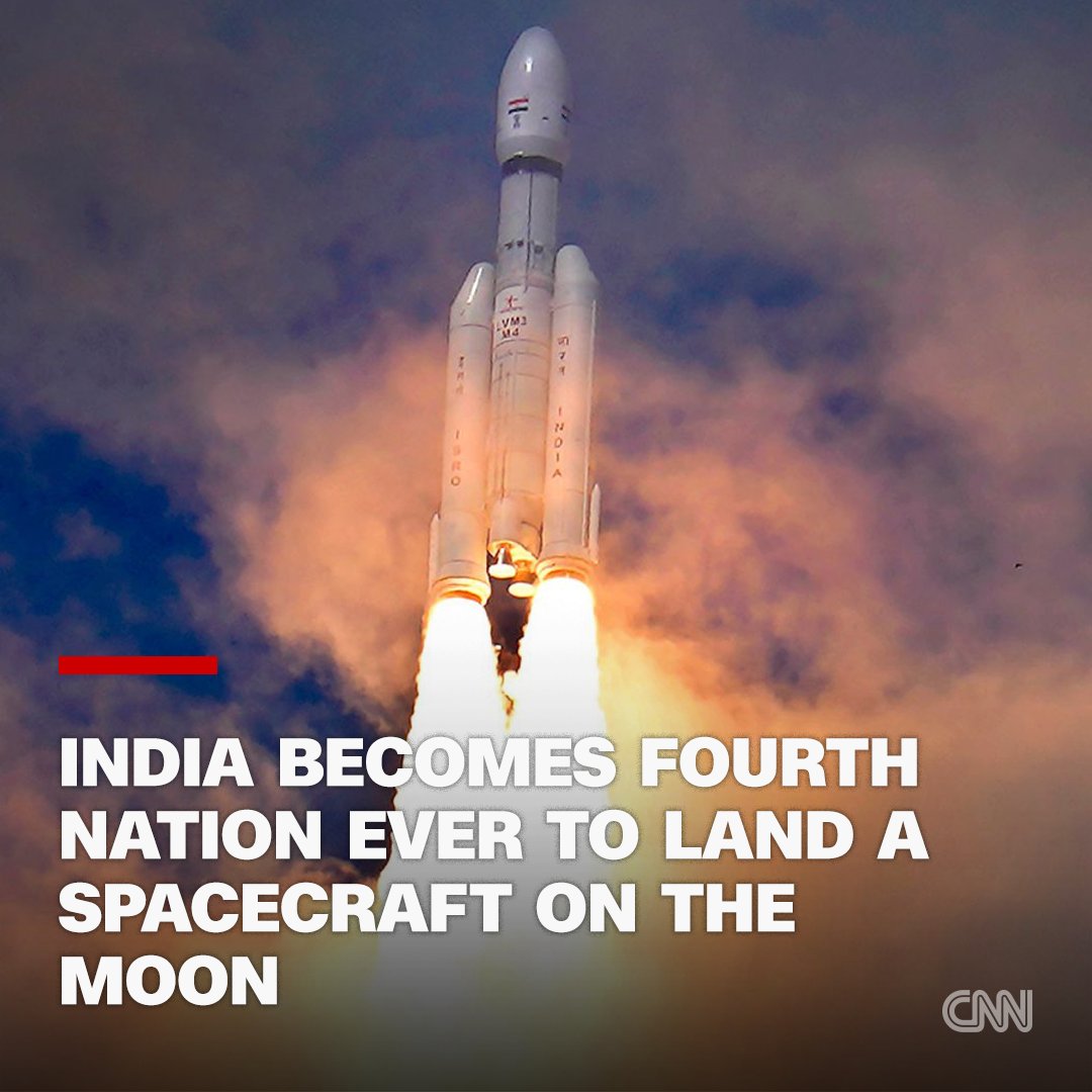 India becomes the fourth nation ever to land a spacecraft on the moon. The successful attempt comes days after Russia's failed lunar mission. cnn.it/47Wn0r5