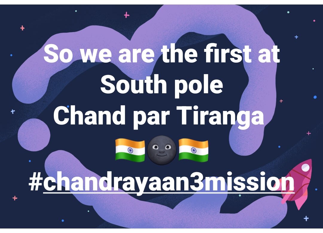 SHASHWATADAS5's tweet photo. So we are on the surface now.
Sare Jaha se achcha Hindustan Humara🇮🇳🌚🇮🇳
Chandrayan 3 has successfully landed on the south pole of the moon.
Great Job ISRO
#Chandrayaan3
#Chandrayaan3Landing #Chandrayaan3Mission
#successfullylanded
#MoonLanding #Moon https://t.co/xhKkjqhCUX