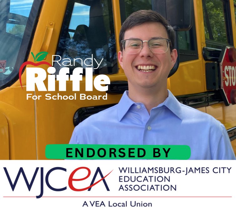 I'm proud to receive the endorsement of the Williamsburg-James City Education Association, which represents local teachers and school support professionals. I am committed to working together to improve our school division better for everyone. #red4ed