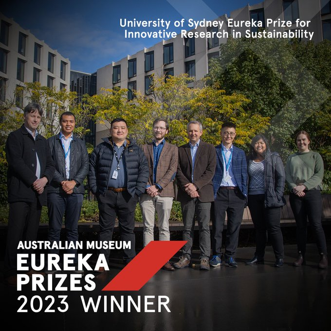 CONGRATULATIONS to the Economic Fairways Mapper team, a collaboration between Geoscience Australia and <a href="/MonashUni/">Monash University</a>, on receiving the 2023 <a href="/Sydney_Science/">Sydney Science</a> <a href="/eurekaprizes/">Australian Museum Eureka Prizes</a> for Innovative Research in #Sustainability. We are very proud!
👉 bit.ly/3YIVWap 
#EurekaPrizes #EFTF