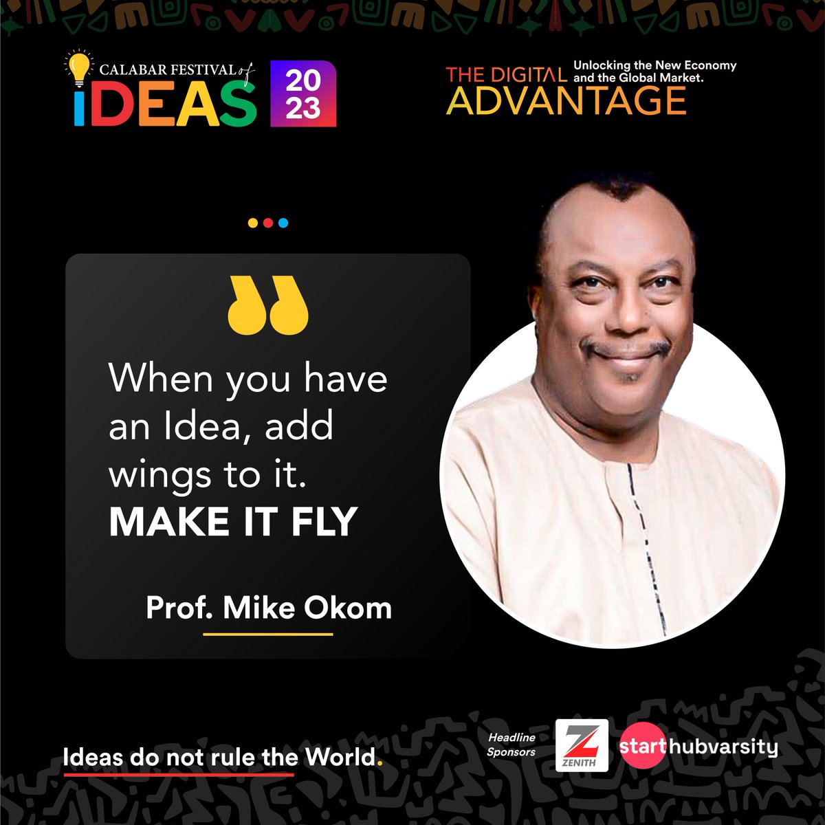 IdeasFestHQ's tweet photo. Ideas in the INCUBATION STAGE are more than the ones being fueled by ACTION. - Prof. Mike Okom
#CalabarIDEASFest #CFOI2023 #IdeasFest https://t.co/goT9Nmr0zE