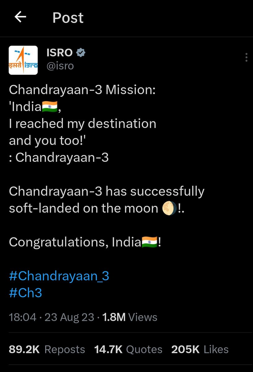 DhoruMahi's tweet photo. India on moon 🌝🌙
#Chandrayaan3
#Chandrayaan_3 
#Chandrayaan3Landing 
#VikramLander #isro 
#NarendraModi #johansburg https://t.co/KJJBsvZaoy