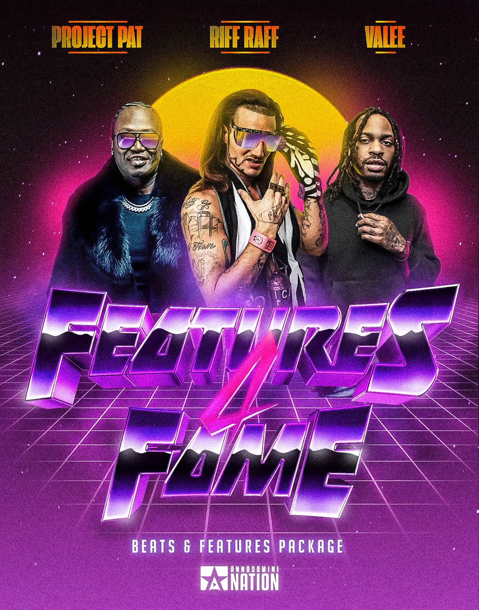 insanebeatz_'s tweet photo. Artist Fam: My homey Anno Domini is dropping his new Beats &amp; Features pack FEATURES 4 FAME 🔥 It's your chance to get Fts from Project Pat, Riff Raff &amp; Valee 🤩 Plus 30 Unreleased Beats and some crazy Bonuses. Secure yours at the link below 👇
https://t.co/nLEKJpbufk https://t.co/AGBXFOFeFe