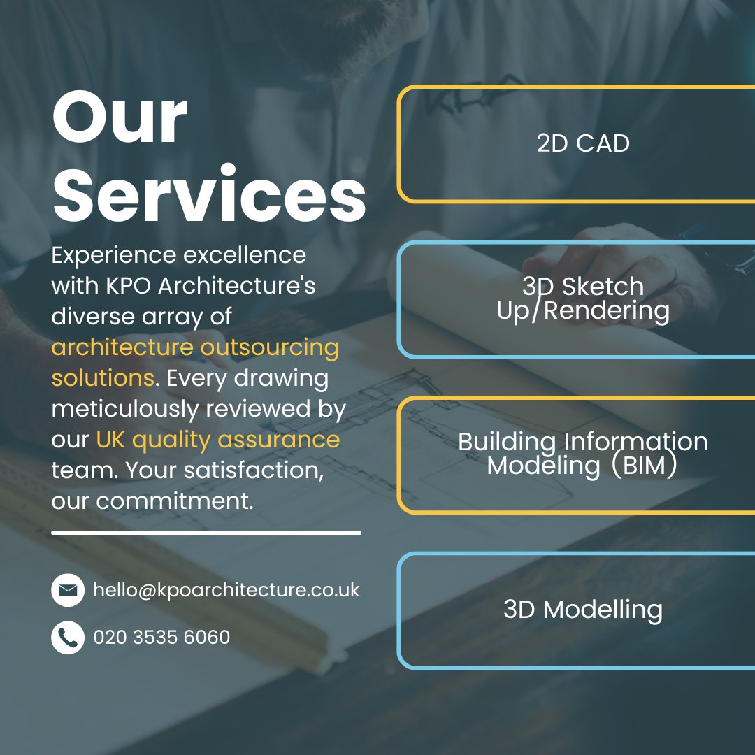 KPO Architecture (@architecturekpo) on Twitter photo ๐ข๐๐๐๐ผ๐๐ฟ๐ฐ๐ฒ ๐๐ผ๐๐ฟ ๐ฑ๐ถ๐ด๐ถ๐๐ฎ๐น ๐ฑ๐ฟ๐ฎ๐๐ถ๐ป๐ด ๐๐ฒ๐ฟ๐๐ถ๐ฐ๐ฒ๐ ๐๐ผ ๐๐ ๐
Our list of services includes...
โ
2D CAD
โ
3D Sketch Up/Rendering
โ
Building Information Modeling (BIM)
โ
3D Modelling
#2DCAD #3D #SketchUp #BIM #3DModelling #Architecture #Outsourcing ๐ข๐๐๐๐ผ๐๐ฟ๐ฐ๐ฒ ๐๐ผ๐๐ฟ ๐ฑ๐ถ๐ด๐ถ๐๐ฎ๐น ๐ฑ๐ฟ๐ฎ๐๐ถ๐ป๐ด ๐๐ฒ๐ฟ๐๐ถ๐ฐ๐ฒ๐ ๐๐ผ ๐๐ ๐
Our list of services includes...
โ
2D CAD
โ
3D Sketch Up/Rendering
โ
Building Information Modeling (BIM)
โ
3D Modelling
#2DCAD #3D #SketchUp #BIM #3DModelling #Architecture #Outsourcing