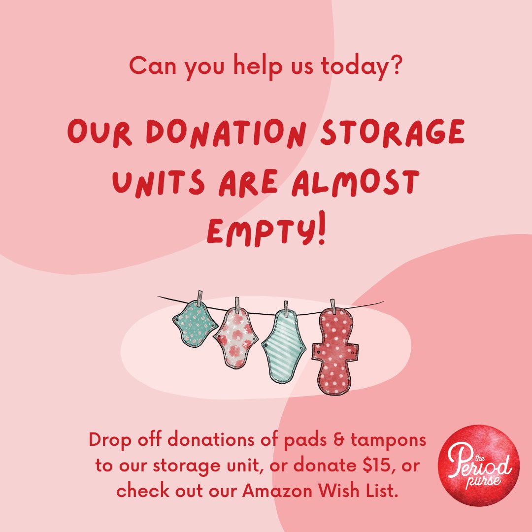 We could really use your help! Our supply is dwindling and periods don't stop in the summer.⁠ ⁠ 

If you are able to donate, you can drop off pads and tampons at @dymonstorage in Etobicoke, or give $15 to support someone with a healthy period tinyurl.com/448z5pfb
