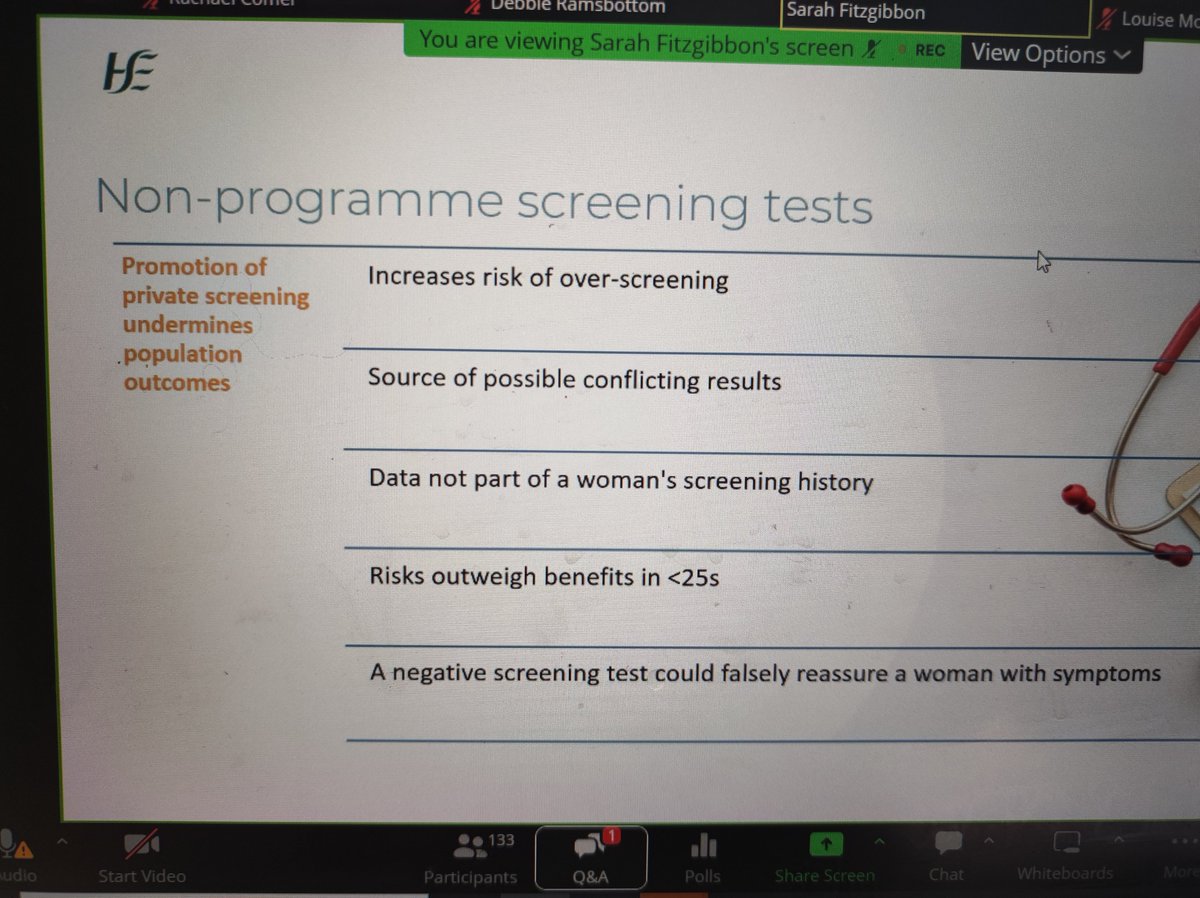 Over 130 sampletakers attended today's lunchtime webinar on #CervicalCheck Eligibility. Well done @SarahFitzWiMIN @DebbieRamsbott2 @JnrMckee for making the session interactive and engaging. If you missed it, it will be available to view next week cervicalcheck.ie/health-profess…