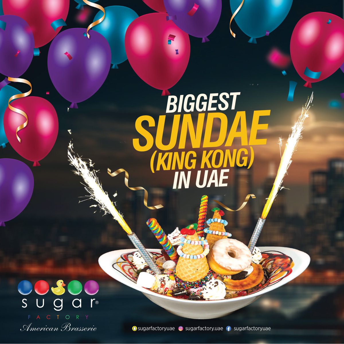 sugarfactoryuae's tweet photo. A colossal delight that redefines sweetness in every scoop. Elevate your dessert dreams and savor the UAE's grandest sundae experience. It's not just a dessert, it's an adventure!

#biggestsundae #dessert #uaelife #abudhabilife https://t.co/q5gbXcnM2q