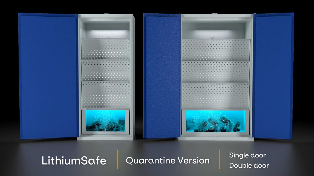 EmpteezyConnect's tweet photo. Introducing the LithiumSafe Cabinets – a trailblazing solution that protects individuals and assets from fire. Designed with precision, use top-tier technology for unmatched insulation, sturdy construction, and an in-built fire suppression system: https://t.co/7DmwoBvPSw https://t.co/DpttwlOKhC
