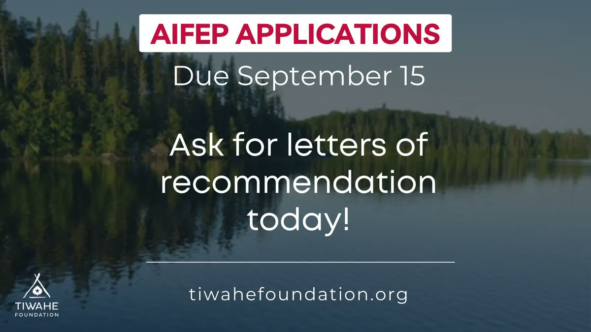 You have less than a month to apply for AIFEP!

Today is a good day to ask for your two letters of recommendation. Don't want until the last minute to ask for a letter. Your references need time to write. Give them a deadline.

Apply by September 15: bit.ly/3E8kdx8