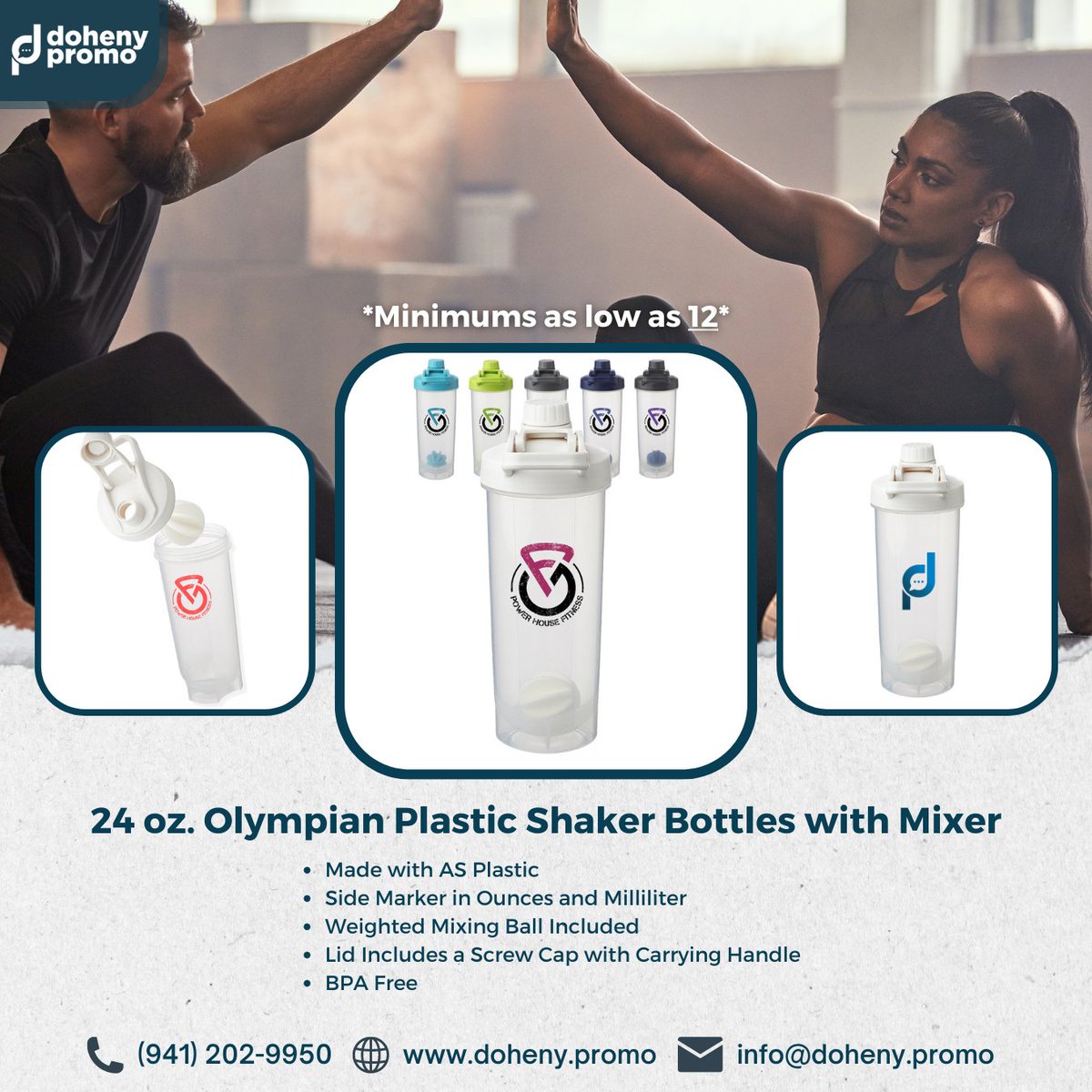 Custom shaker bottles make great promotional items for gyms, fitness clubs, CrossFit centers, trainers, and sports teams.

Contact us today for pricing!

Stand Out. BE SEEN.

#promotionalproductswork | #brandawareness | #marketing | #fitness | #smallbiz | #veteranowned