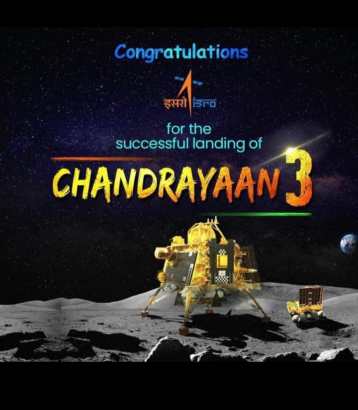 BattiniSwathi's tweet photo. జయహో ఇస్రో -జయహో భారత్
కొత్త చరిత్ర సృష్టించిన భారత అంతరిక్ష పరిశోధన సంస్థ చంద్రుని దక్షిణ ధృవం పై విజయవంతంగా రోవర్ ని దించిన దేశంగా భారత దేశాన్నినిలిపి   చరిత్ర సృష్టించిన ఇస్రో శాస్త్రవేత్తలకు, సాంకేతిక నిపుణులకు, సిబ్బందికి  శుభాకాంక్షలు
#Chandrayaan3 @BJYM4Andhra @BJP4Andhra https://t.co/YlXq1RZjJM