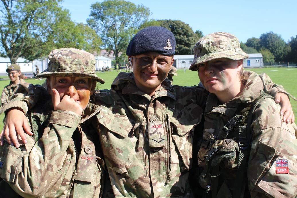 Two star cadets returning from fieldcraft