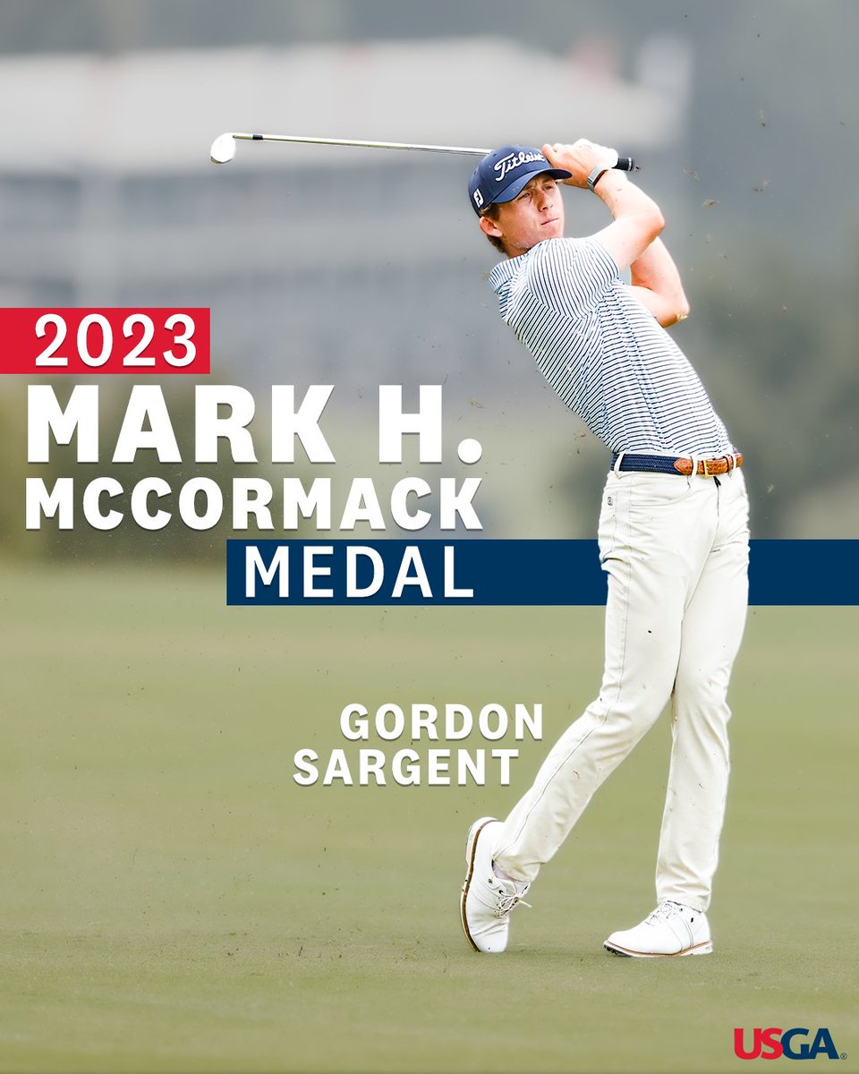 USGA's tweet photo. No. 1 🥇

Gordon Sargent has won the Mark H. McCormack Medal as the world's leading male amateur. https://t.co/pOv1GbqXZm