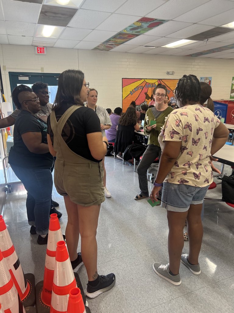 CHCCS_Leaders's tweet photo. Early morning community building at Ephesus!  Such joy and energy at the opening staff meeting!  @EphesusElem @NyahHamlett @chccs https://t.co/di8wngj7ZK