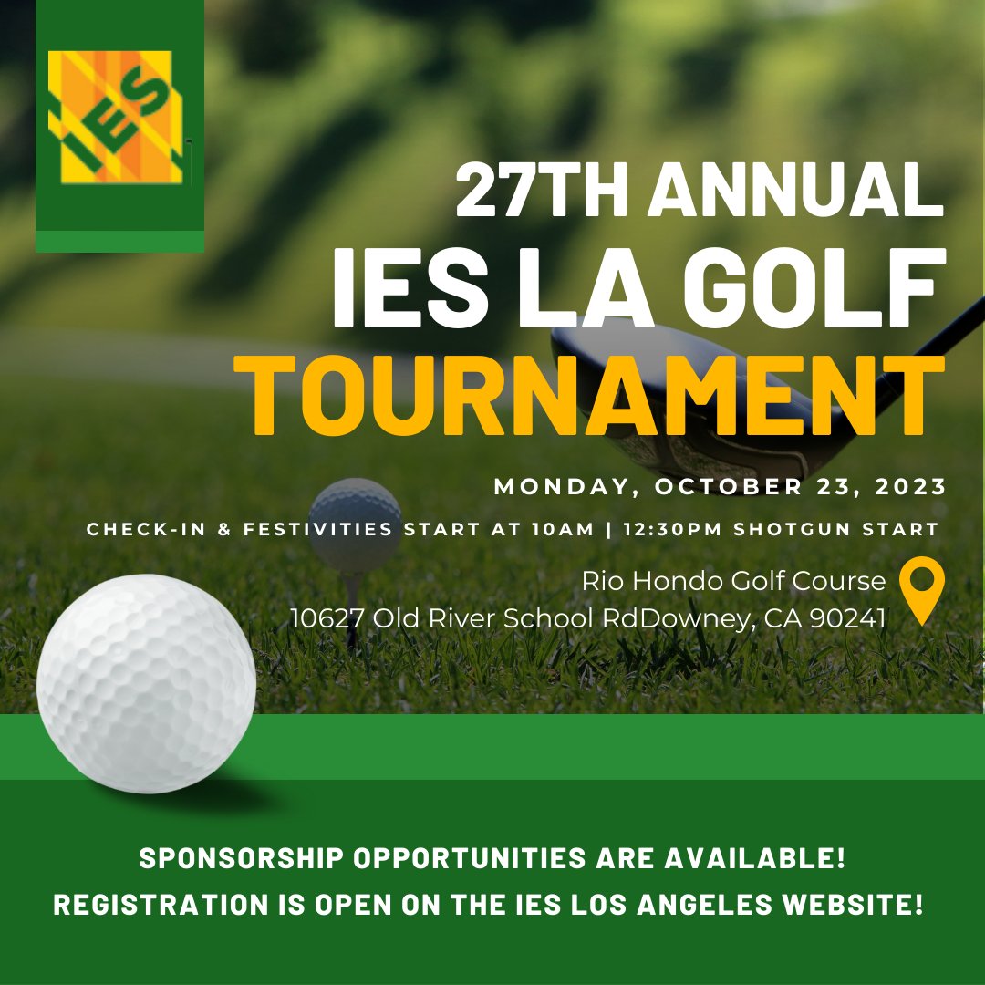 sci_lights's tweet image. The IES LA Golf Tournament is back! Join the IES Los Angeles chapter for a fun day out on the course. Click here for details and to register: ow.ly/LHTe50PwQAa 

#IESLAGolfTournament #Golf #IESLA #IESEvents #IES #Lighting #Networking #GolfEvents #SCILights
