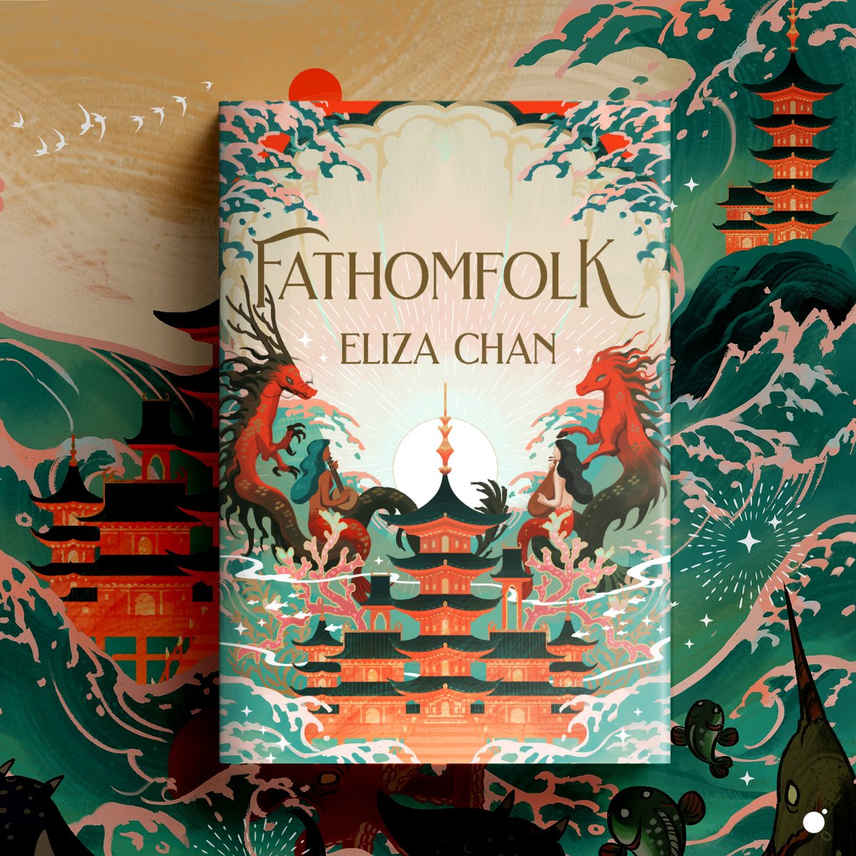 We couldn't be more excited to share the stunning cover for Eliza Chan's debut: Fathomfolk. Artwork by Kelly Chong, design by Ella Garrett. Dive into the depths, February 2024. Find out more: UK: brnw.ch/21wBUCn US: brnw.ch/21wBUCo