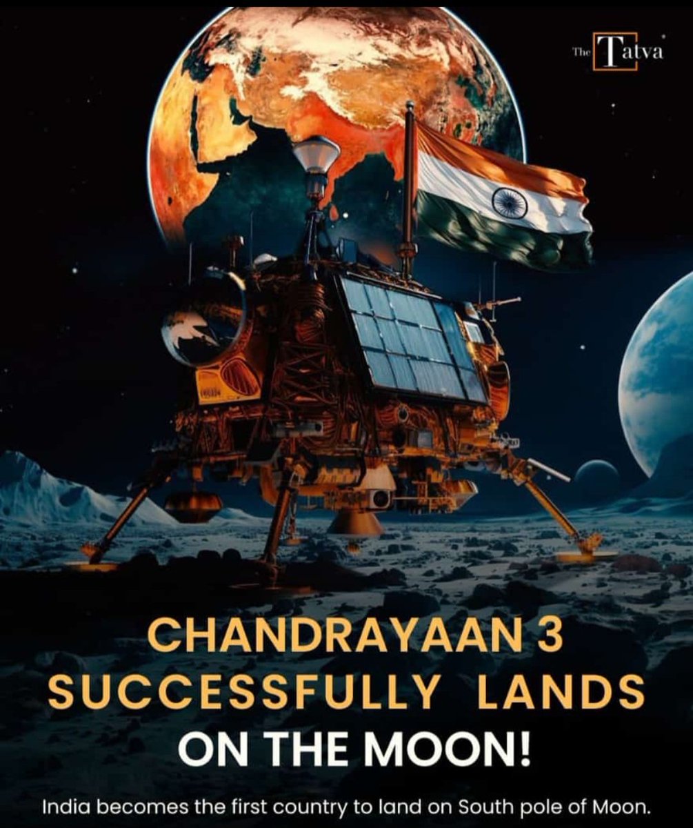 vantae95v's tweet photo. India is shining more than the moon does. Today 🌙 🌚 
#Chandrayaan3Landing
#chandrayan3 
#chandrayan3succesful
@isro https://t.co/lXy1nvpoTF