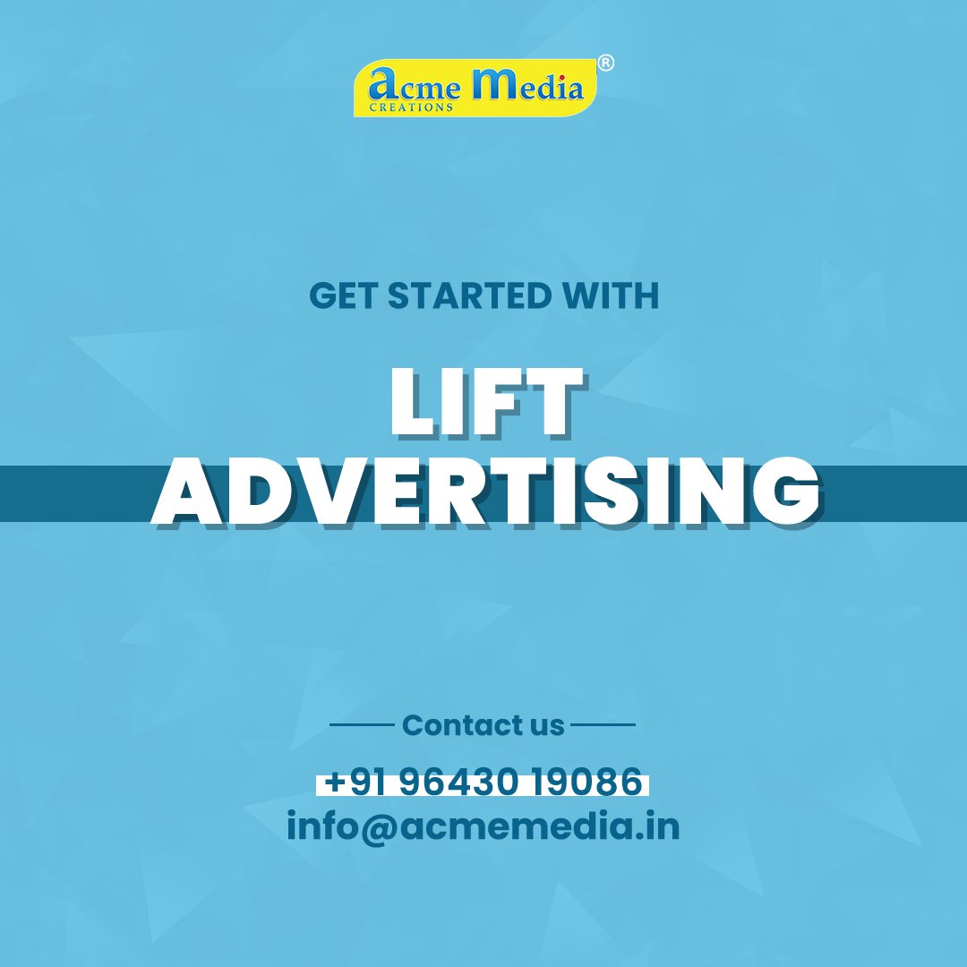 acmemedia_cn's tweet photo. No Internet, No Signal, No Distraction in LIFT ADS
Elevator pitch, elevated reach📢📈

📞+91 96430 19086, or drop an inquiry at info@acmemedia.in

#acmemediacreations #weelevate #mediascreen #liftadvertising #directimpact #ooh #dooh #outdooradvertising #digitalmedia https://t.co/MRT08ErD8q