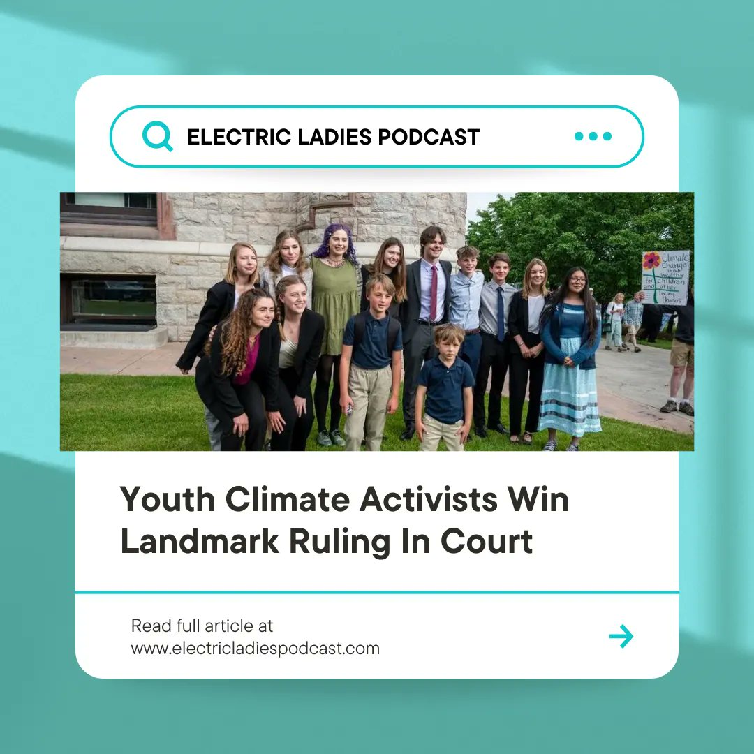 marvellous_ds's tweet image. Montana Judge Kathy Seeley said all residents, including youth, have a constitutional right to “a healthful environment,” handing youth climate activists a powerful tool. 
Read here: buff.ly/3OK7PIv 
@forbes @forbeswomen @joanmichelson
#ClimateActivism #LandmarkRuling