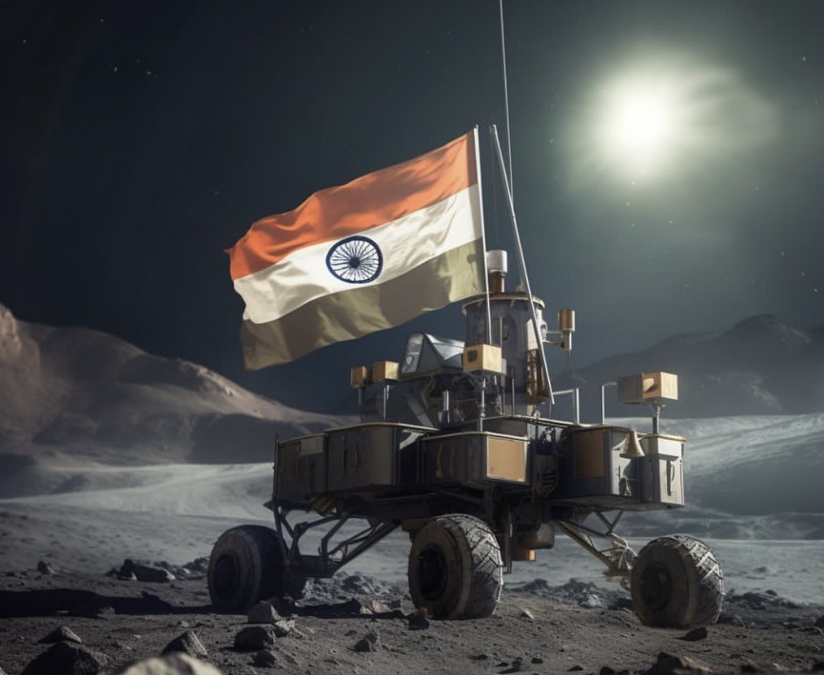 Pooja__D's tweet photo. Congratulations to the brilliant minds and dedicated team behind Chandrayaan 3 for a successful lunar landing!
Your hard work and innovation have truly reached new heights, inspiring us all.
Here's to unlocking the mysteries of the Moon and
expanding our horizons. 🌕🚀
@isro https://t.co/l82g7ozueF
