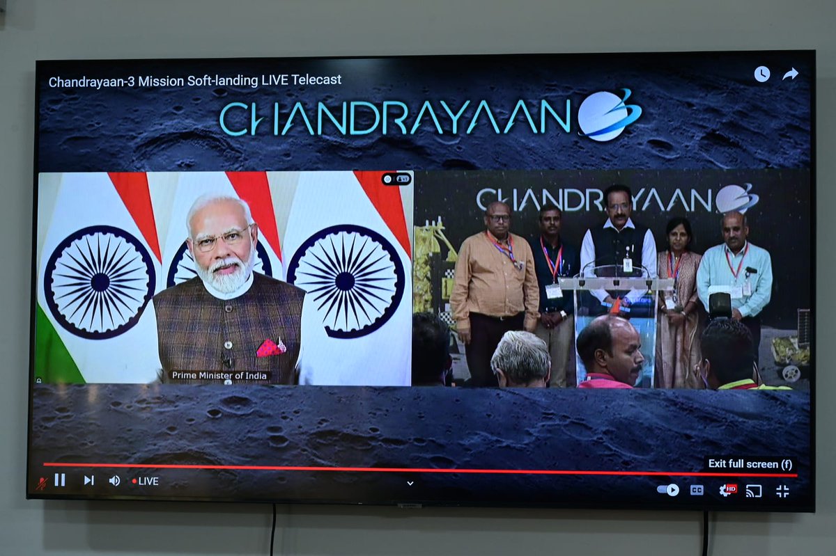 OfficeOfLGJandK's tweet photo. India is on the moon! 
Heartiest Congratulations to team @ISRO for success of #Chandrayaan3 lunar mission. Absolutely momentous achievement and important milestone in the development of India's space programme. https://t.co/Dx1PdLprRz