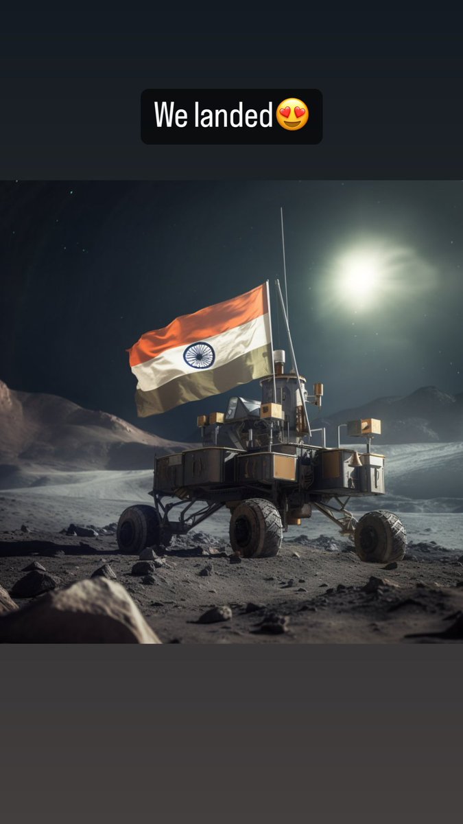 We landed😍 #Chandrayaan3 #IndiaOnTheMoon #ISRO