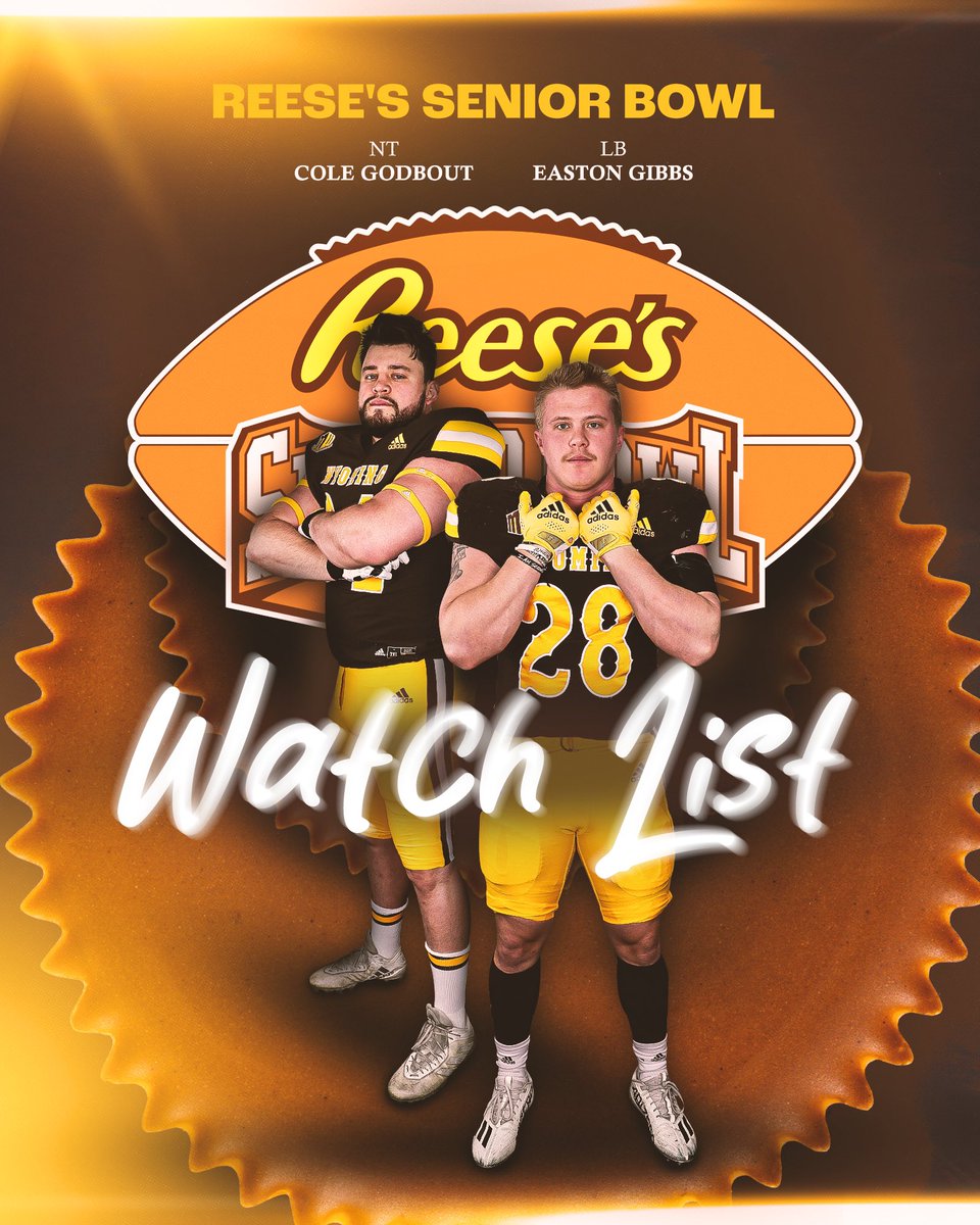 wyo_football's tweet photo. Reese’s Senior Bowl Has Their Eye on Cowboys @EastonGibbs &amp; @ColeGodbout 

Story >> https://t.co/bPbvN3sqOT https://t.co/4vAWS1gUh5