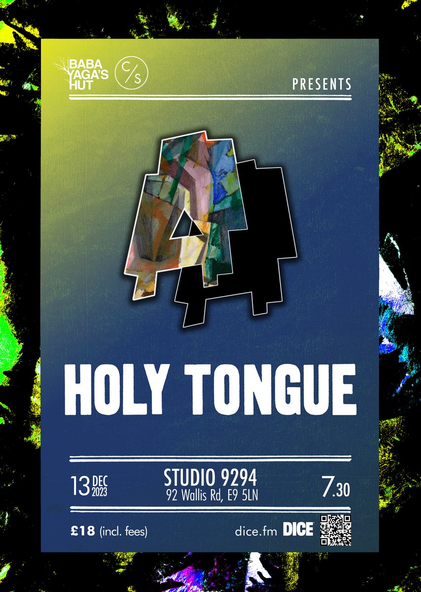 NEW SHOW: Dec 13th - @Studio_9294 Holy Tongue (Valentina Magaletti / @AlWootton1 / Zongamin 'On sale Friday 9am!' dice.fm/event/6l873-ho…