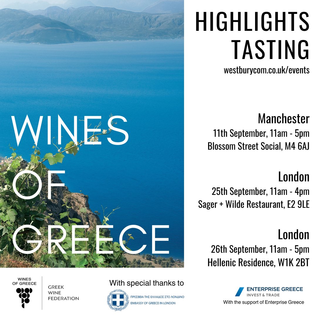 Wines of Greece is back! Trade friends, we hope you can join us for this Greek Highlights Tasting in Manchester or London.
We will be showing 95 top wines from 32 Greek producers.
More event details and the registration pages can be found on our events page (link in bio!)