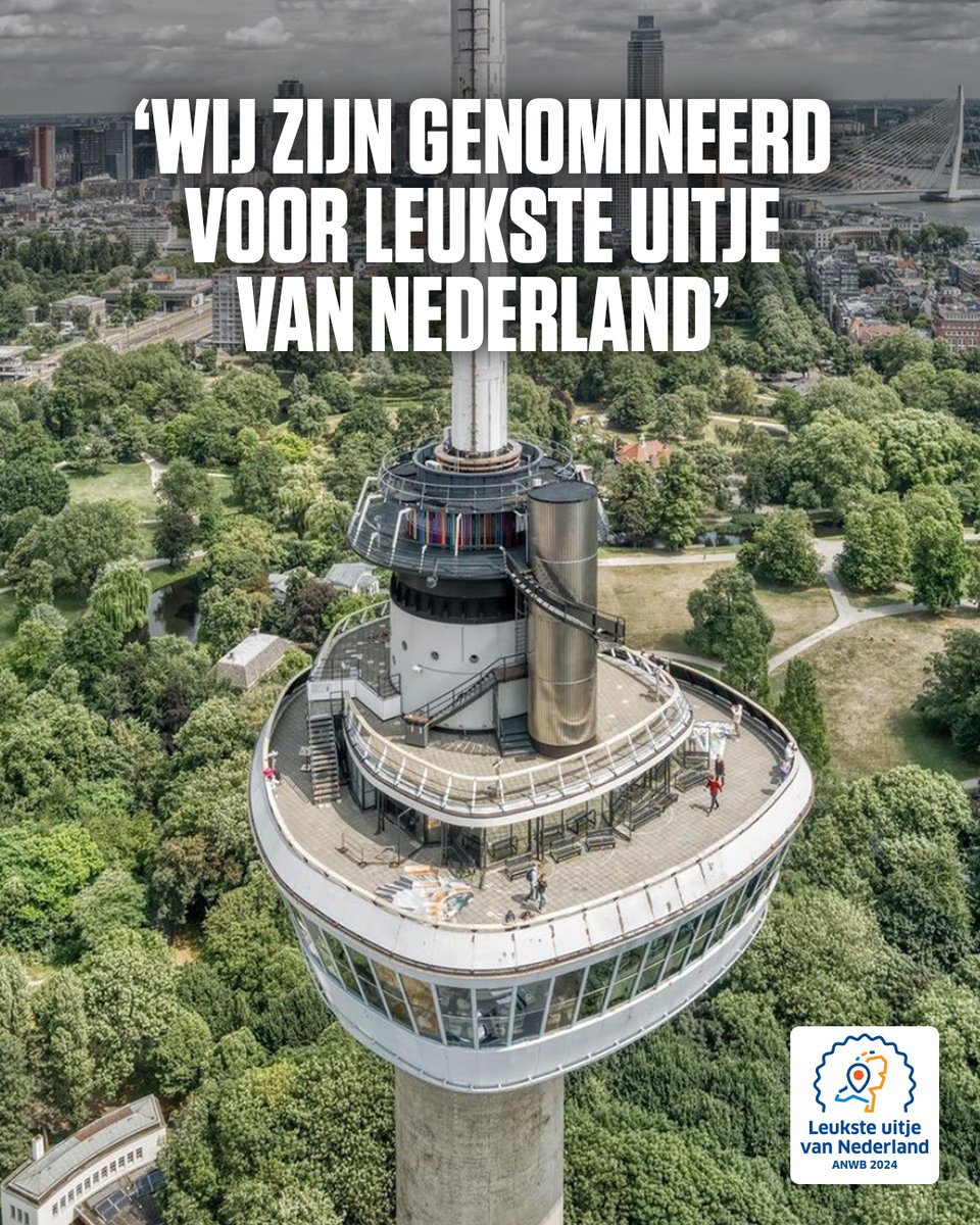 Wij zijn ontzettend trots te kunnen delen dat de Euromast is genomineerd voor het '𝗟𝗲𝘂𝗸𝘀𝘁𝗲 𝗨𝗶𝘁𝗷𝗲 𝘃𝗮𝗻 𝗡𝗲𝗱𝗲𝗿𝗹𝗮𝗻𝗱' door de @ANWB ! Stem op de Euromast: anwbleuksteuitje.nl/euromast-rotte… #euromast #rotterdam #anwb