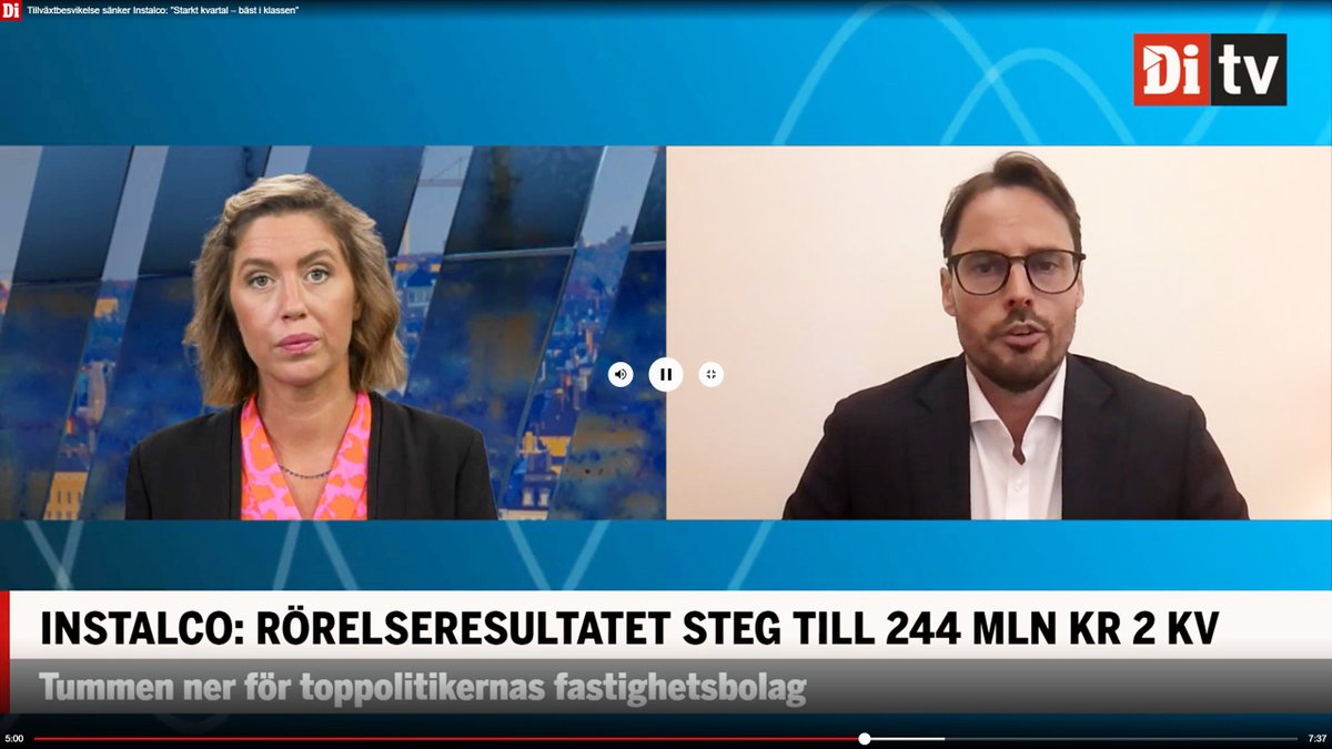 Instalcos vd Robin Boheman kommenterar rapporten för andra kvartalet.
di.se/ditv/vd-interv…