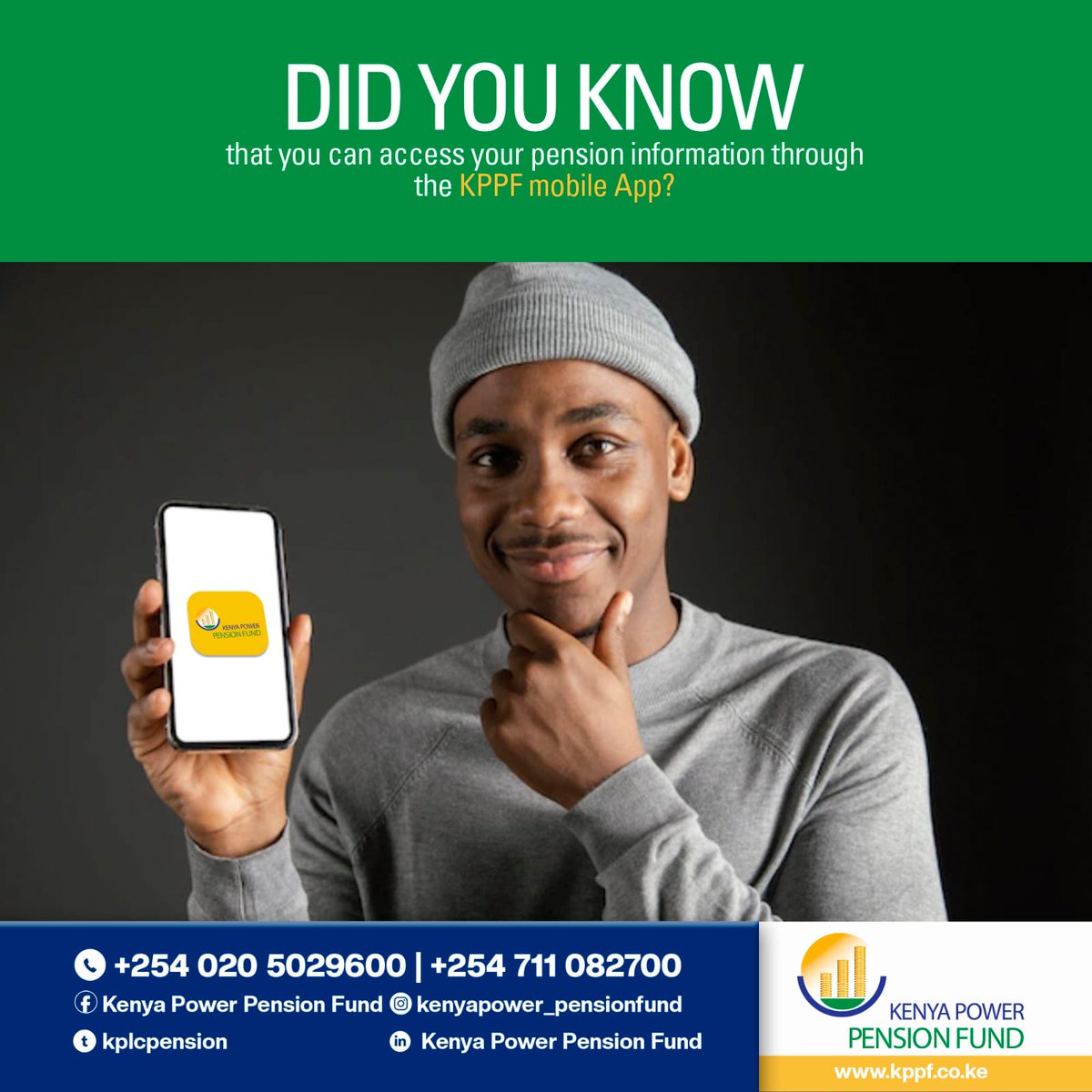 kplcpension's tweet photo. The KPPF app is now accessible on Mobile App. Download it today to conveniently access our services on both Android and iOS. Simply search for "KPPF" and stay connected on the go!

#EChannels #MobileApp #KenyaPower #Retirement #RetirementSavings #Pensions #Pension #PensionSchemes https://t.co/UTH26Zp81g