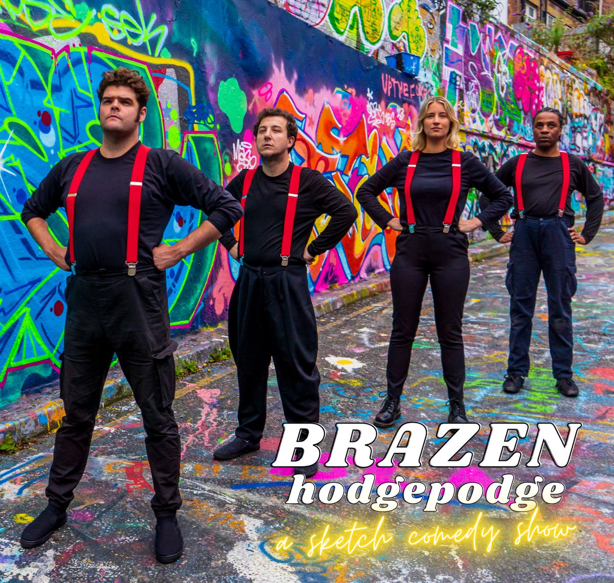 BRAZENHP's tweet photo. Is it a band? Is it a low budget fire brigade? No, it's our weird little troupe of comedy players.

Come and see Hodgepodge at the @CanalCafe Sept 14th-17th. Box office: https://t.co/jo4l5Y0qSc
.
.
.
.
.
#comedy #London #theatre #brazenhodgepodge https://t.co/CaHgm8FMvM